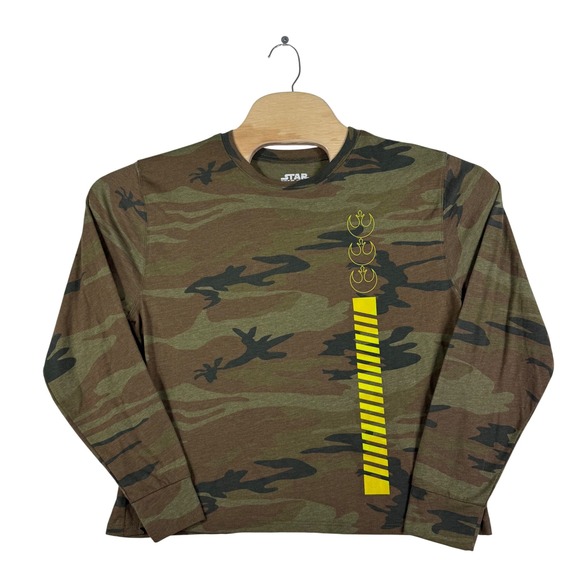 Star Wars Mad Engine Long Sleeve Shirt Mens L Camo Rebel Alliance Graphic Fandom - Picture 1 of 5